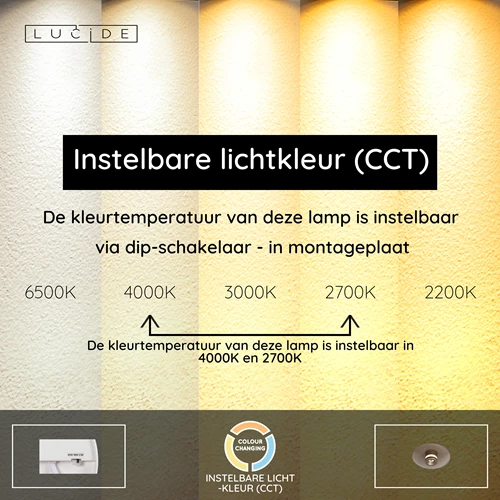 Lucide SANTIAGO - Plafonnière - Ø 23 cm - LED Dimb. - CCT - 1x10W 2700K/4000K - Amber | Premium - USP